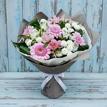 Букет цветов из:  Герберы, Альстромерии и Хризантемы #REPLACE_PRED# Григорово