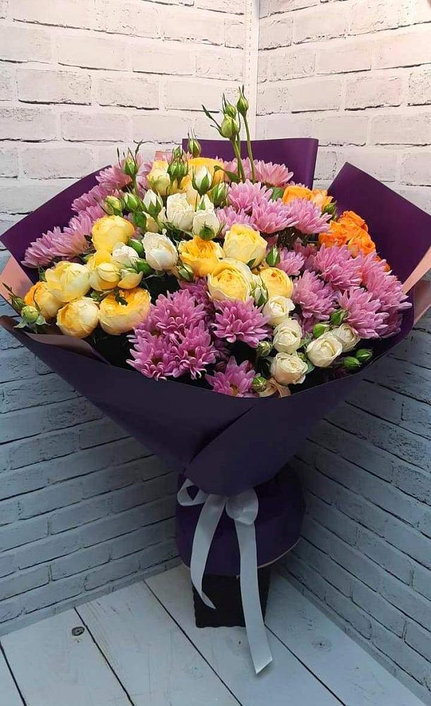 Букет цветов из: Хризантемы и Розы в Григорово