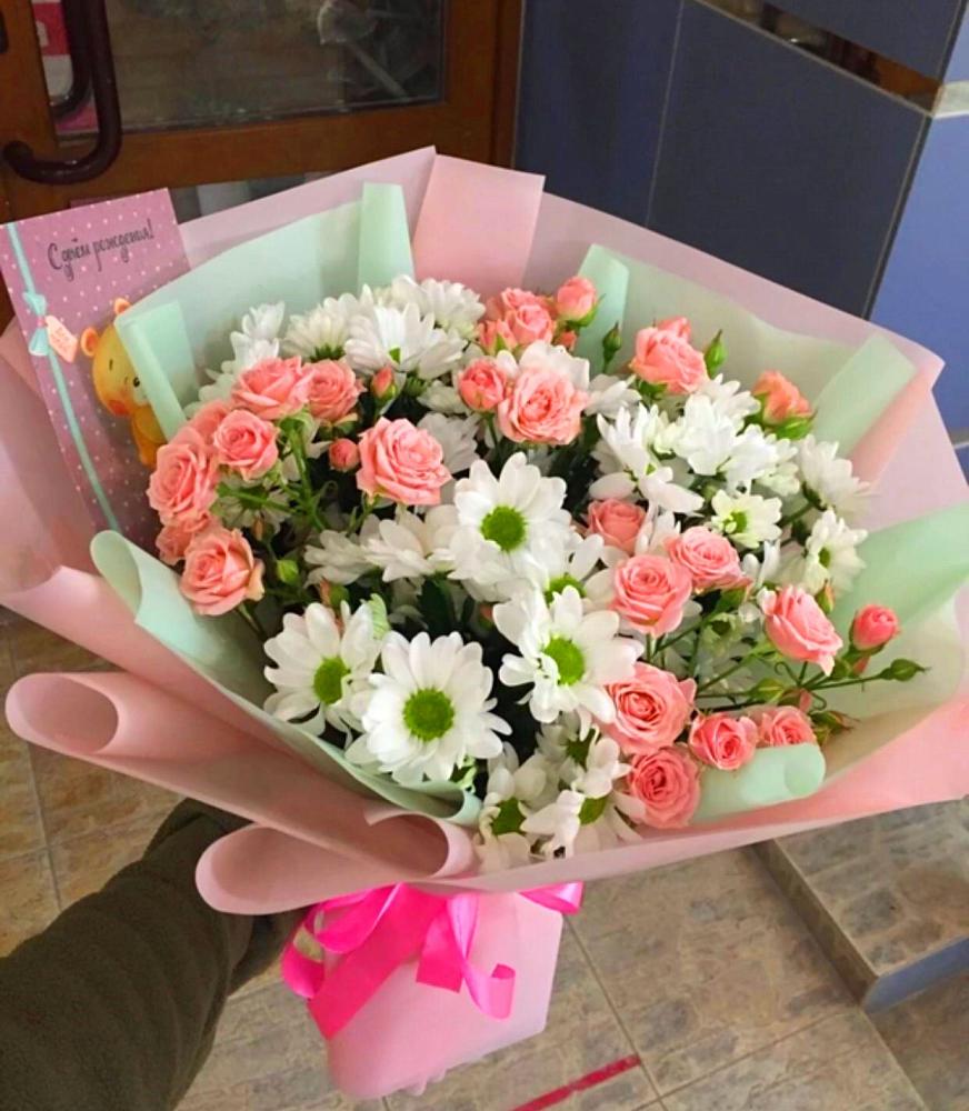 Букет цветов из: Розы и Хризантемы в Григорово