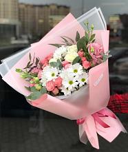 Букет цветов из:  Розы, Лизиантусы и Хризантемы в Григорово