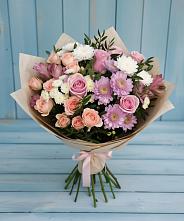 Букет цветов из:  Хризантемы, Розы и Альстромерии в Григорово