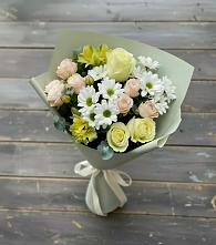 Букет цветов из:  Альстромерии, Розы и Хризантемы в Григорово